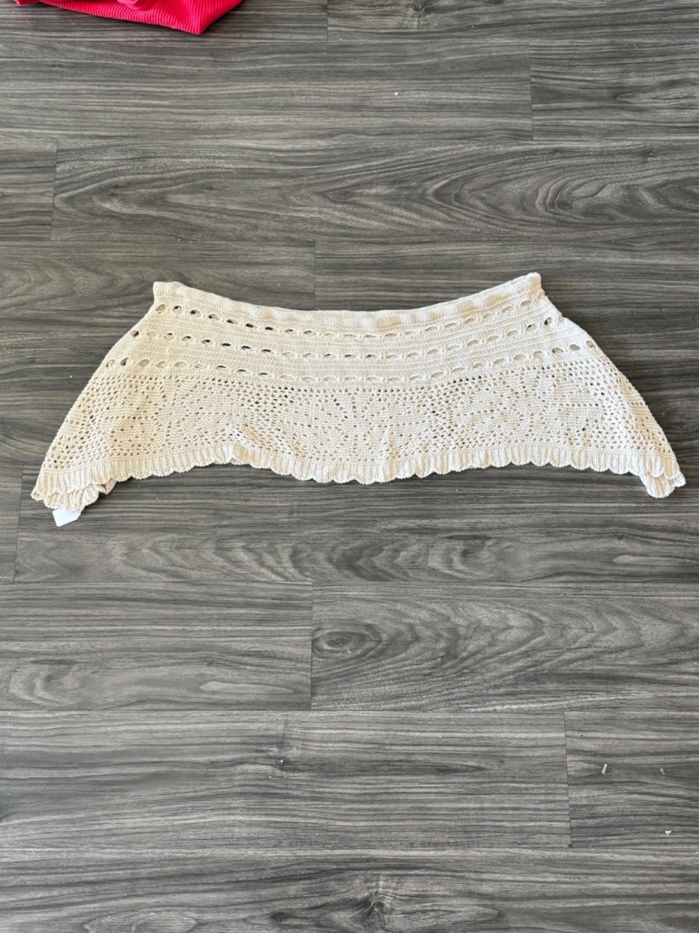 Commense Womens White Knit Top Over the Shoulder Crop Small